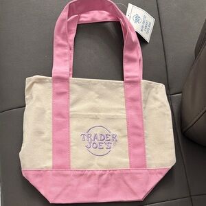 Trader Joe’s mini Pink and Cream Tote Bag